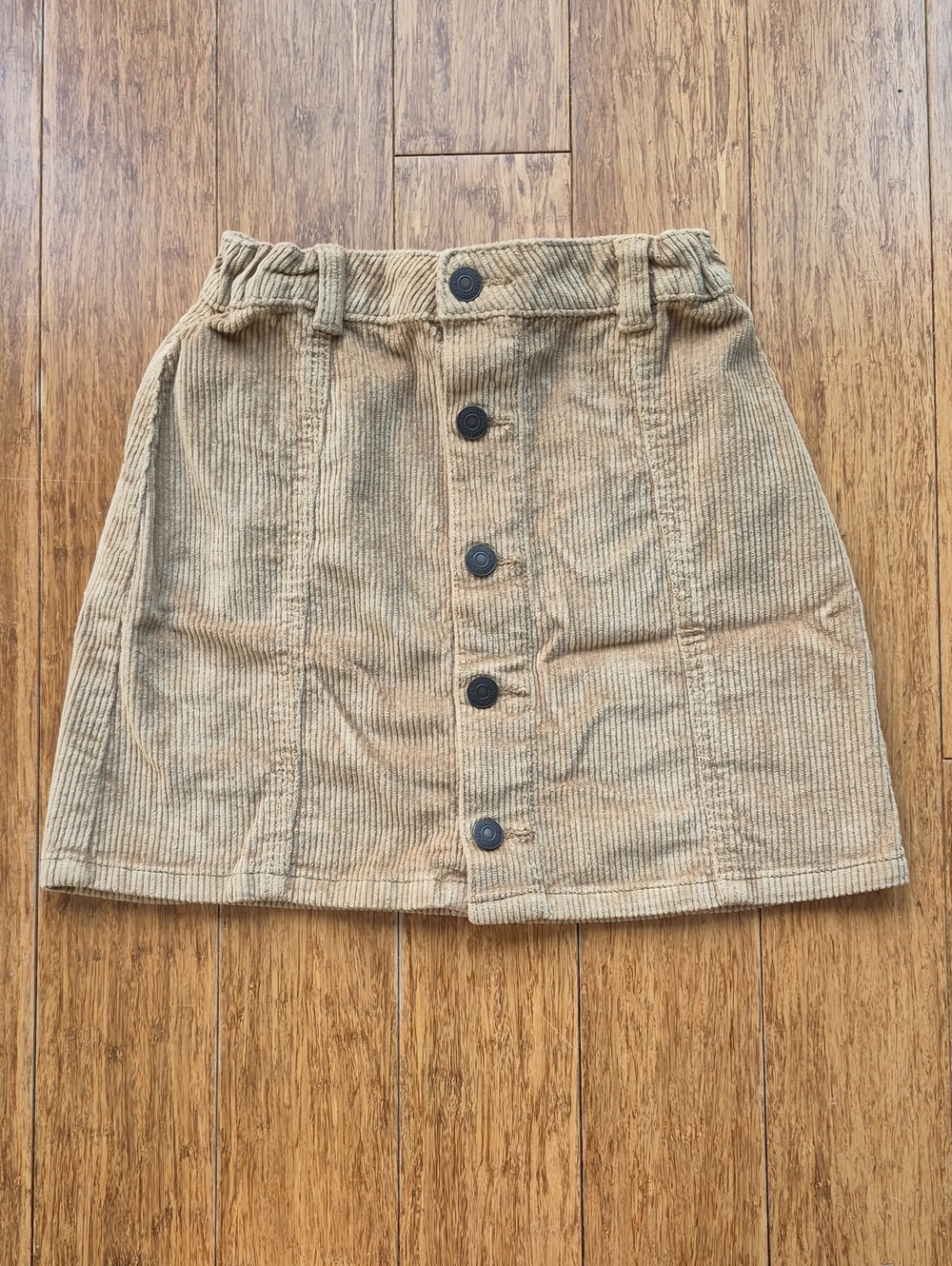 Girls' Tan Corduroy Button-Front Skirt